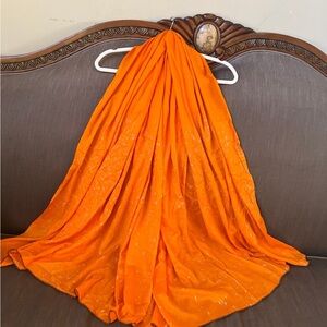 Very nice flowy comfortable orange shawl/ scarf/ wrap/ cover up